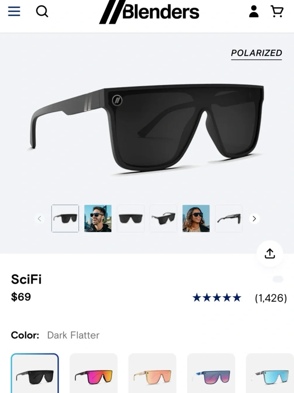 Blenders SciFi Sunglasses-Dark Flatter - Picture 2 of 12